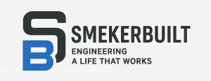 SmekerBuilt logo with SB monogram and tagline "Engineering a Life That Works"